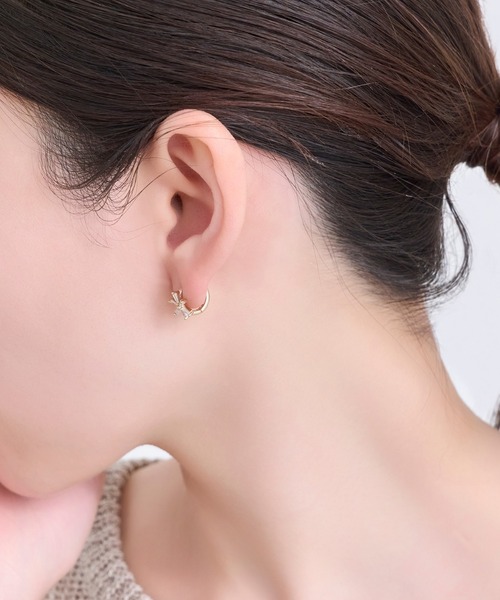 Phoebe（フィービー） ピアス ワンタッチスノーフラークフープピアス