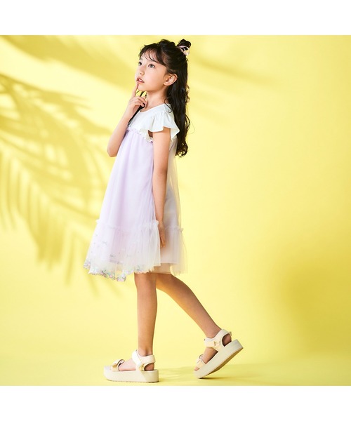 SLAP SLIP ワンピース 裾フルーツ刺しゅうチュールワンピース(80