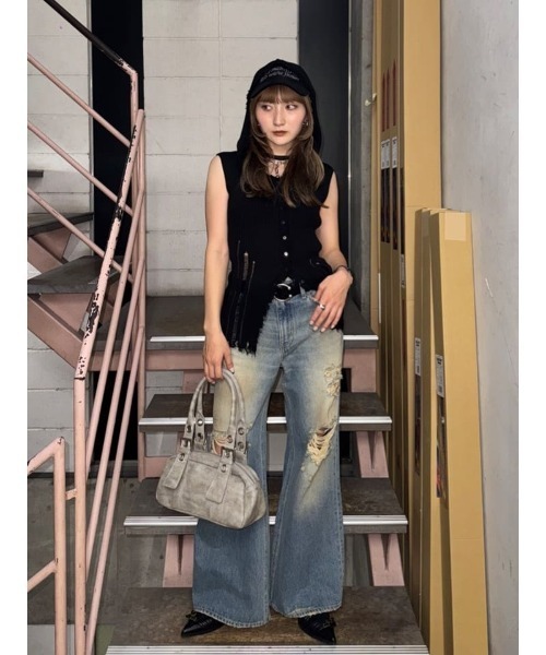 SLY ジーンズ デニム デニムパンツ 「再入荷」DAMAGE J/W FLARE