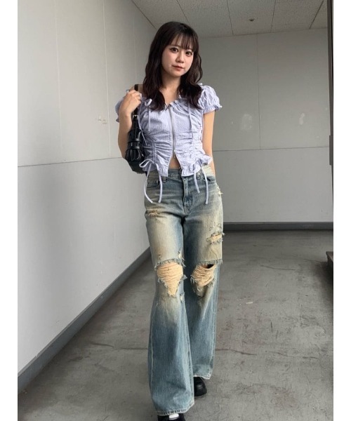 SLY ジーンズ デニム デニムパンツ 「再入荷」DAMAGE J/W FLARE