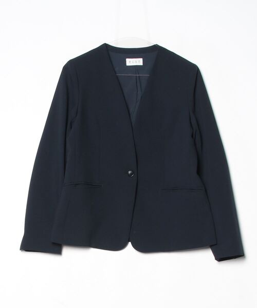 未使用品 PLST ノーカラージャケット PLST 「PLST」 ノーカラージャケット M ネイビー レディース