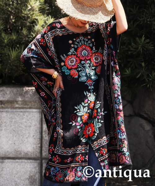 antiqua ワンピース 花柄チュニックワンピース : ZOZOTOWN Yahoo