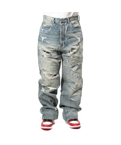 mnml ジーンズ 「mnml」ULTRA BAGGY DISTRESSED DENIM 「I