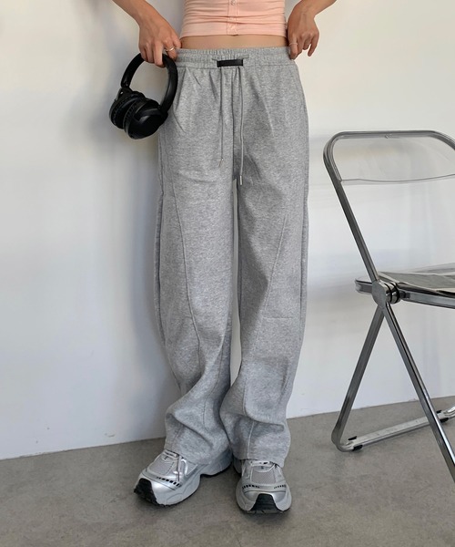 スウェットパンツ ジャージ ウエストタグデザインスウェットカーブ