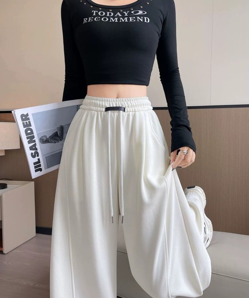 スウェットパンツ ジャージ ウエストタグデザインスウェットカーブ