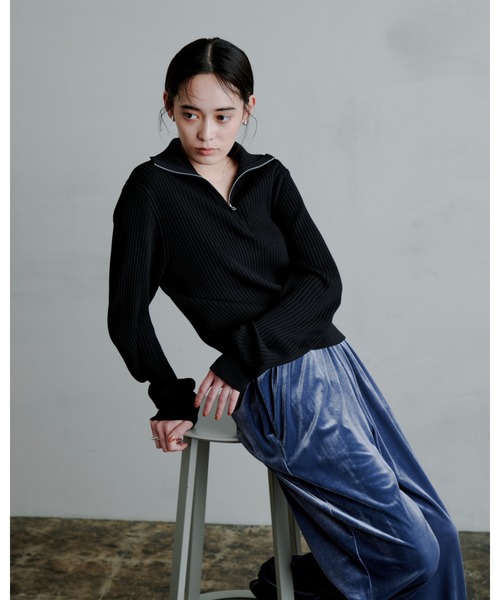 MIESROHE（ミースロエ） ニット セーター ウェーブスリーブハーフ