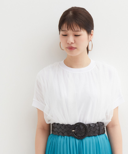 「TIARA」 半袖ニット FREE ホワイト レディース_画像2