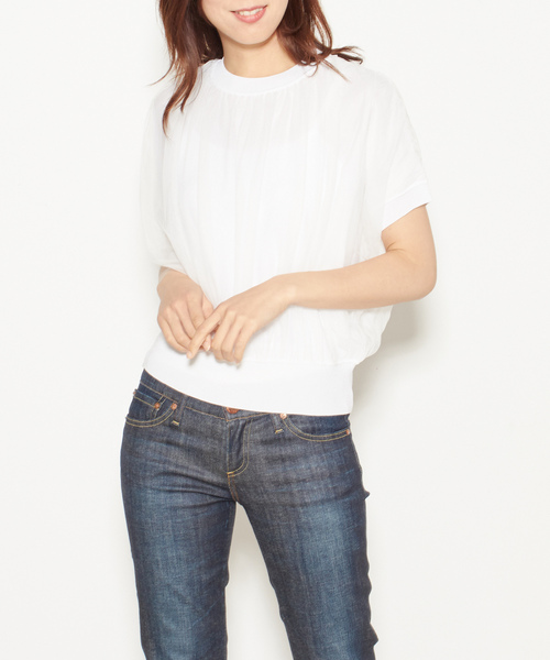 「TIARA」 半袖ニット FREE ホワイト レディース_画像3