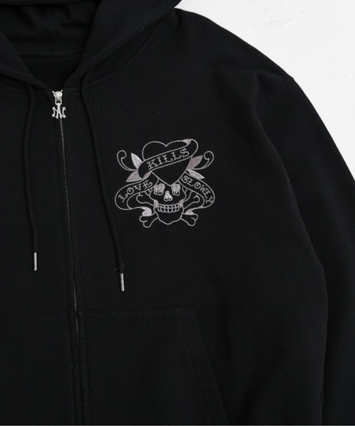 AGEM/9 エージェムナイン　加工エンジェルパーカー　（o.k） A'GEM/9 × .kom 『A'GEM/9/エージェムナイン』 Ed Hardy エンジェルZIP