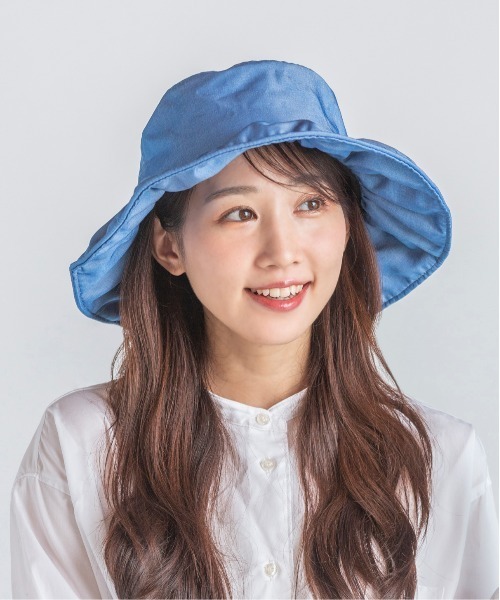 14+（イチヨンプラス） 帽子 ハット デニム刺繍フリルハット