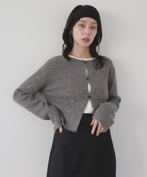 LIAN（リアン） カーディガン センターホールリブニットカーディガン