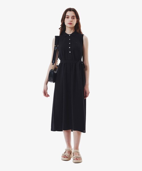 René ノースリーブワンピース 34 ブラック LACOSTE（ラコステ） ノースリーブワンピース 34 ブラック レディース