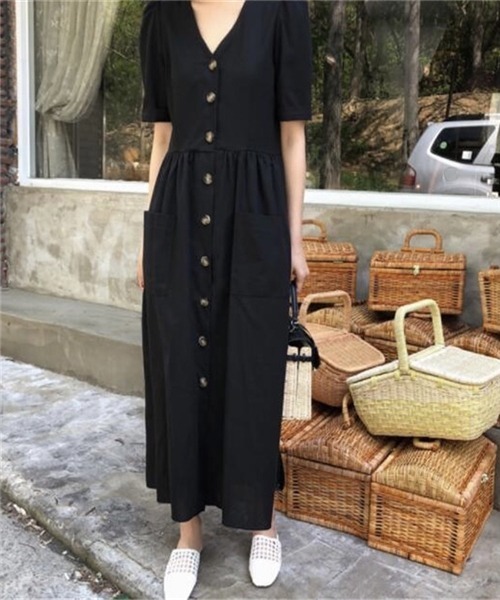 「Dream garden」 半袖ワンピース M ベージュ レディース_画像5