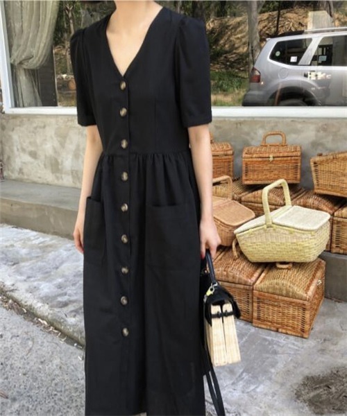 「Dream garden」 半袖ワンピース M ベージュ レディース_画像8