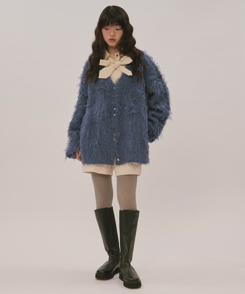 loin nuit カーディガン mix color shaggy cardigan / ミックスカラー