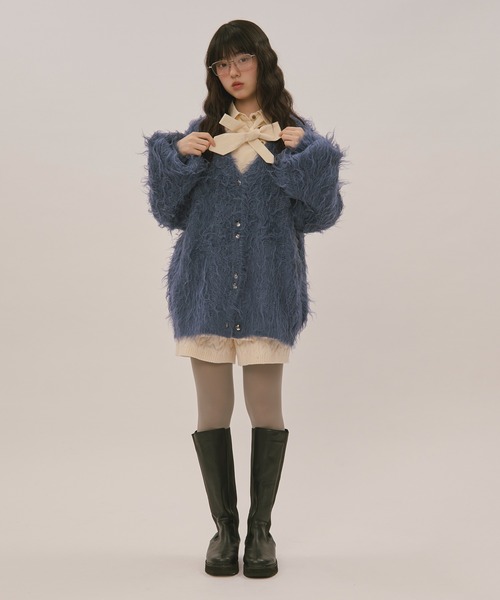 loin nuit カーディガン mix color shaggy cardigan / ミックスカラー