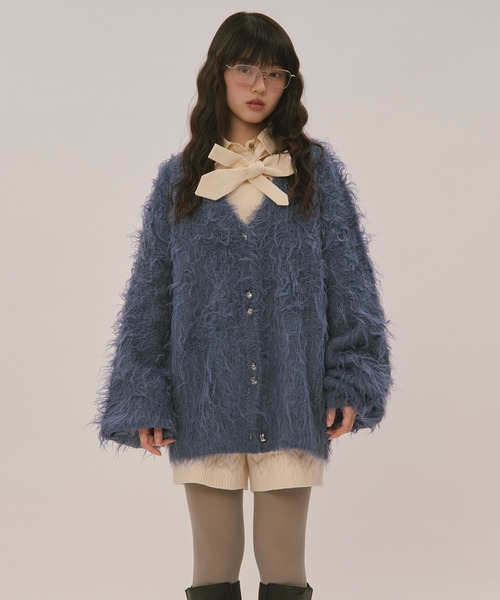loin nuit カーディガン mix color shaggy cardigan / ミックスカラー