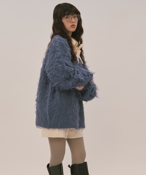 loin nuit カーディガン mix color shaggy cardigan / ミックスカラー