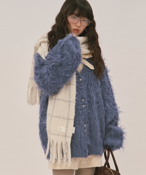 loin nuit カーディガン mix color shaggy cardigan / ミックスカラー
