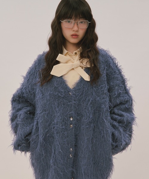 loin nuit カーディガン mix color shaggy cardigan / ミックスカラー