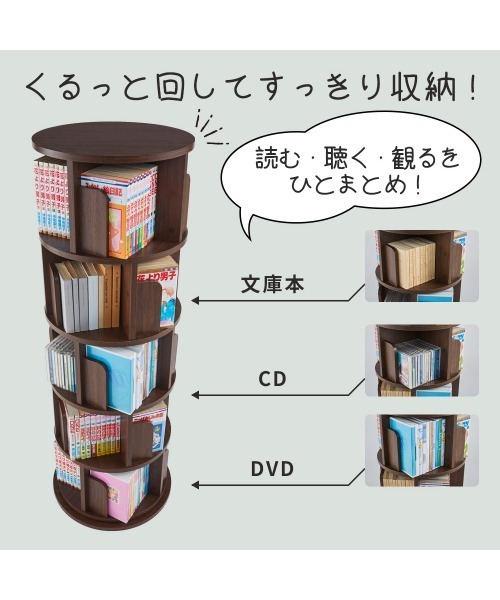 家具 回る本棚 / 収納ラック　4段_5