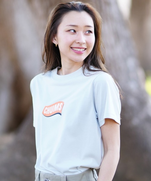 「CHUMS」 半袖Tシャツ L グレー レディース_画像6
