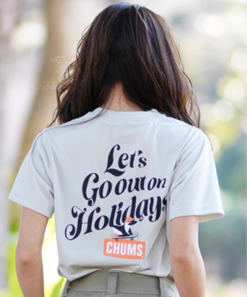 「CHUMS」 半袖Tシャツ L グレー レディース_画像7