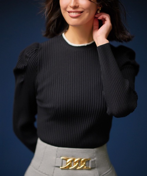 「CELFORD」 長袖ニット 36 ベージュ レディース_画像2