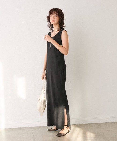 「RIVE DROITE」 ノースリーブワンピース FREE ブラック レディース_画像4