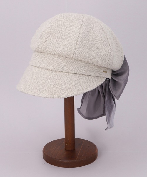カシラ CA4LA HUMBERT グレー リボン ウールハット　キャスケット CA4LA（カシラ） 最大51%☆1/27限定 ハット レディース 秋冬 秋 冬