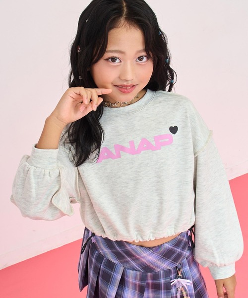 ANAP kids（アナップキッズ） トレーナー ANAPロゴ ハートポイント 