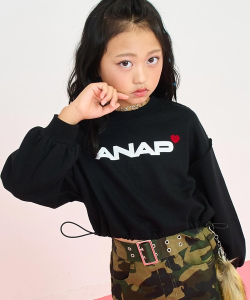 ANAP kids（アナップキッズ） トレーナー ANAPロゴ ハートポイント 