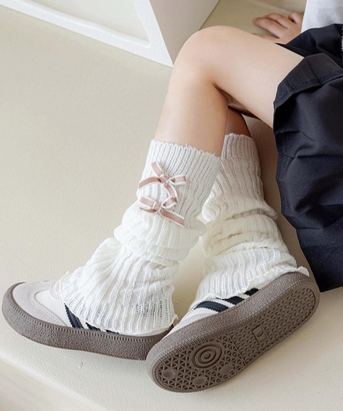 CERCA レッグウォーマー lulunoix/ダブルリボンレッグウォーマー