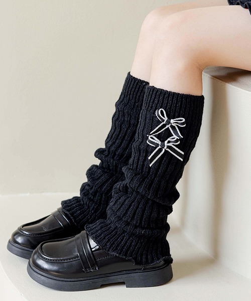 CERCA レッグウォーマー lulunoix/ダブルリボンレッグウォーマー