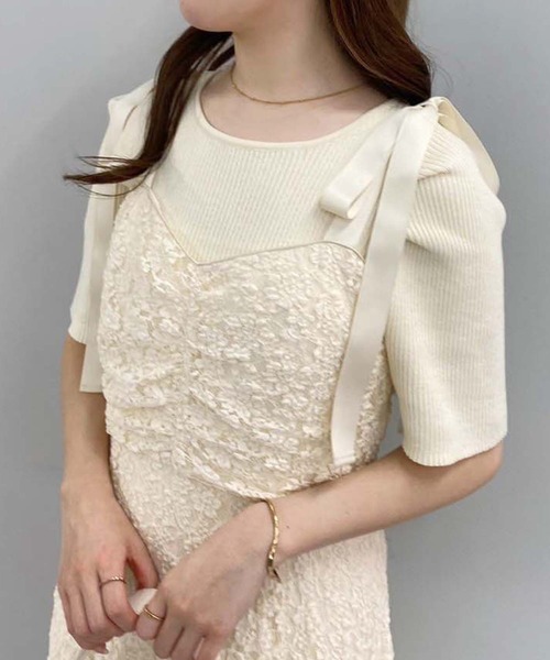 「one after another NICE CLAUP」 キャミソールワンピース FREE アイボリー レディース_画像2