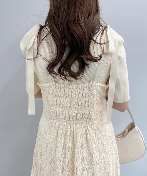 「one after another NICE CLAUP」 キャミソールワンピース FREE アイボリー レディース_画像4