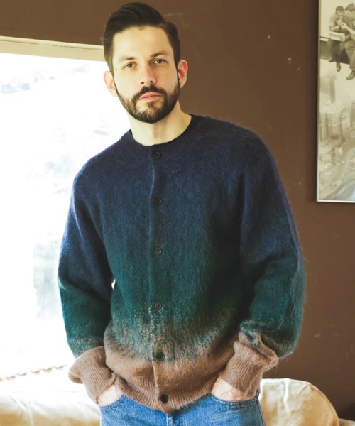 セーター ニット 「MR.OLIVE」GRADATION MOHAIR KNIT /6-BUTTON CARDIGAN メンズの画像