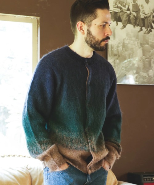セーター ニット 「MR.OLIVE」GRADATION MOHAIR KNIT /6-BUTTON CARDIGAN メンズの画像
