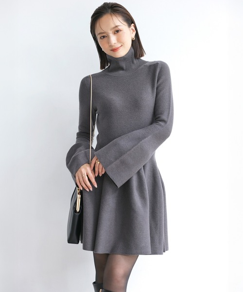 anuans（アニュアンス） ニットワンピース MEDIUM レッド レディース