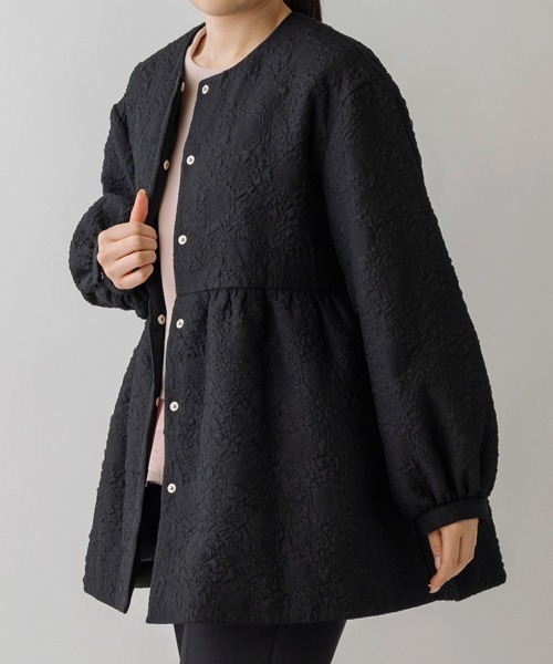 「Sono」 ノーカラージャケット F ブラック レディース_画像3