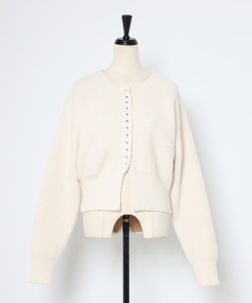 「Bonjour Sagan」 ニットカーディガン FREE レッド レディース_画像2