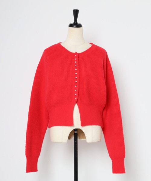「Bonjour Sagan」 ニットカーディガン FREE レッド レディース_画像5