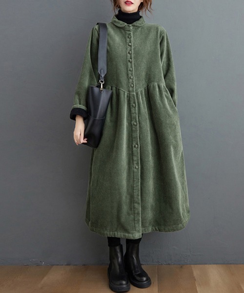 シャツワンピース 裏起毛コーデュロイシャツワンピース : ZOZOTOWN