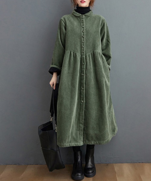 シャツワンピース 裏起毛コーデュロイシャツワンピース | ブランド登録なし | 07