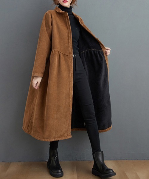 シャツワンピース 裏起毛コーデュロイシャツワンピース | ブランド登録なし | 09