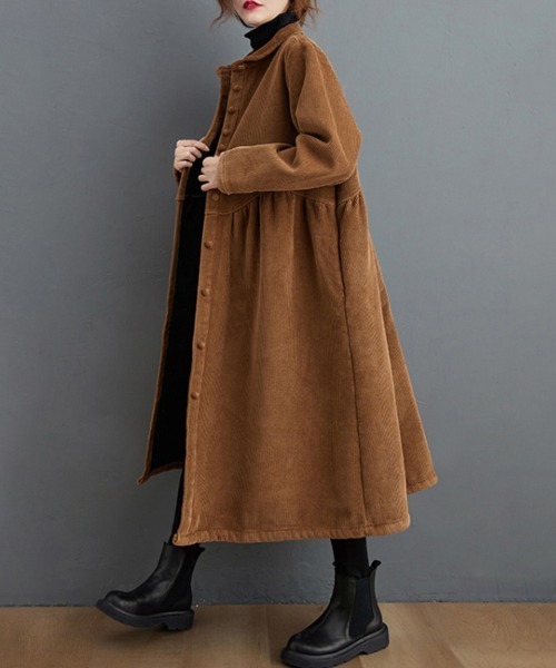 シャツワンピース 裏起毛コーデュロイシャツワンピース | ブランド登録なし | 10