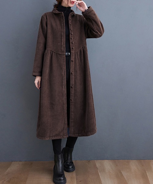 シャツワンピース 裏起毛コーデュロイシャツワンピース | ブランド登録なし | 14