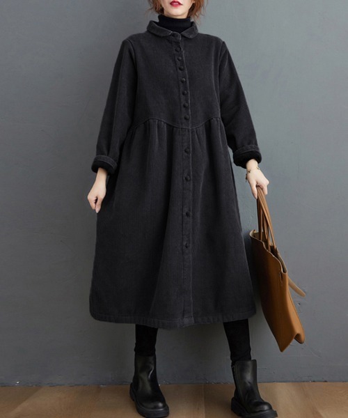 シャツワンピース 裏起毛コーデュロイシャツワンピース : ZOZOTOWN