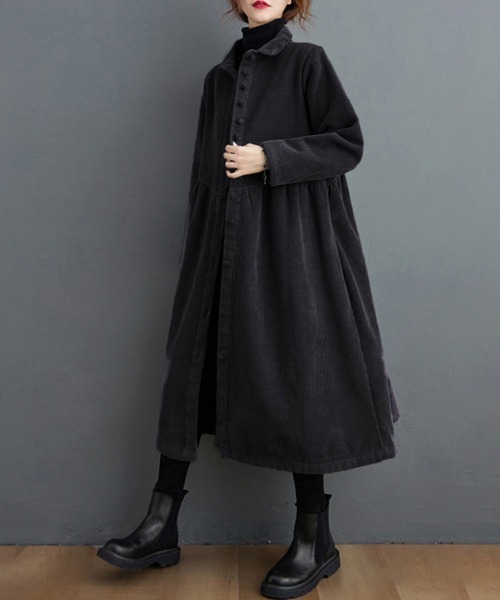 シャツワンピース 裏起毛コーデュロイシャツワンピース | ブランド登録なし | 17
