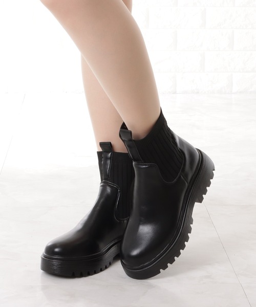 「Lace Ladies」 ショートブーツ 24 ブラック レディース_画像3